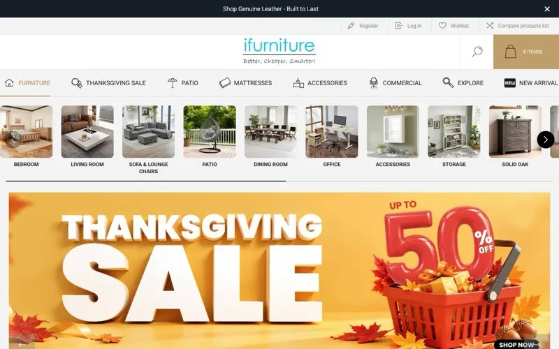ifurniture Calgary-Large furniture retailer offers designer pieces with warehouse prices.