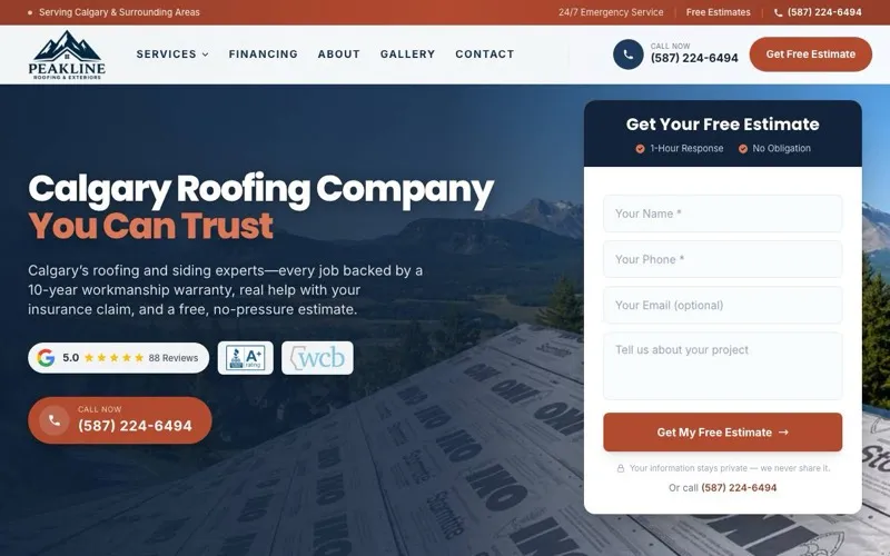 Peakline Roofing & Exteriors Calgary