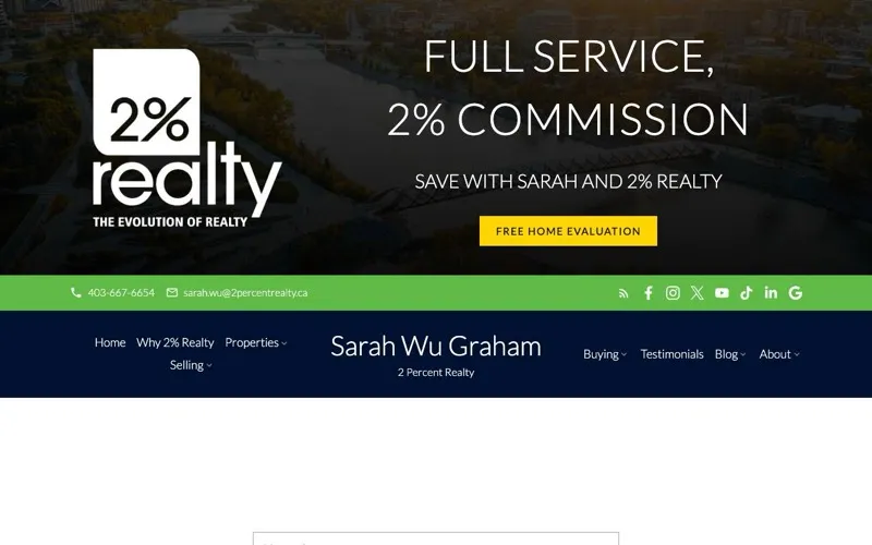 Save with Sarah - Calgary 2% Realty