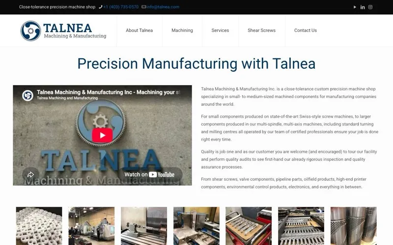 Talnea Machining and Manufacturing